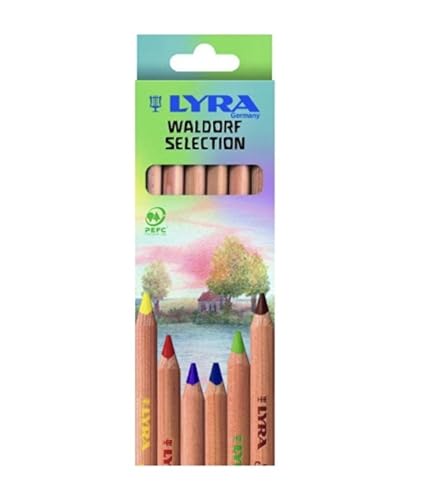 Lyra 3711061 Waldorf Selection Triangular Colored Pencils - Set Of 6 Jumbo Colored Pencils With A 6.25Mm Core - Highly Pigmented Thick Colored Pencils For Artists And Students cover