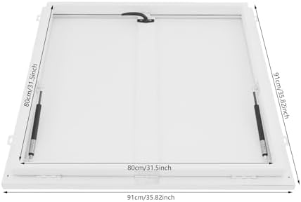 31" x 31" Steel Roof Hatch - Weatherproof Access Door with Interior Safety Lock for Home & Commercial Use - Secure, Durable & Easy to Install (Black)