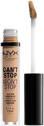 NYX Professional Makeup Can't Stop Won't Stop Contour Concealer korektor do konturowania twarzy w płynie, trwały do 24H, wodoodporny, kryje niedoskonałości, 01 Pale, 3,5 ml