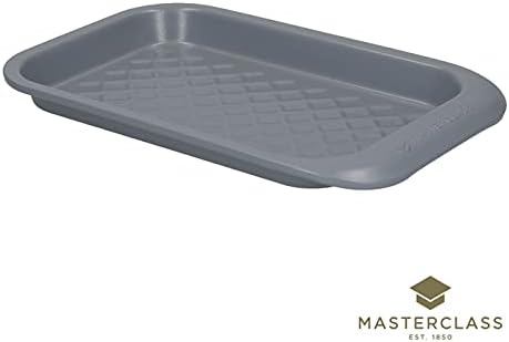 MasterClass Smart Ceramic Baking Tray with Robust Non Stick Coating, Carbon Steel, 23 x 15cm Small Stackable Cookie Sheet