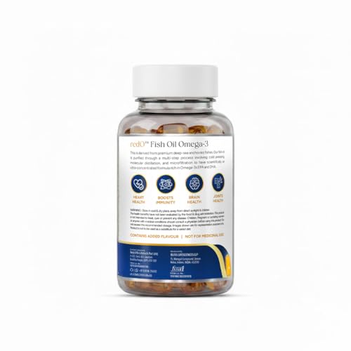 Image of redO Fish Oil Omega-3 2000mg EPA DHA Marine Formula 120 Capsules | deep sea marine fish oil, micro-filtered for quality and purity