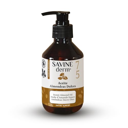 Aceite de Almendras Dulces 100% Natural 250ml – Hidratante Corporal y Facial – Antiestrías – Rico en Vitamina E – Piel Seca, Masajes y Embarazo – Vegano – SAVINE DERM