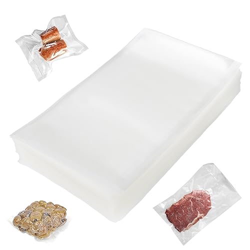 Fousenuk 100 Bolsas Envasar al Vacio, 15cm × 25cm, para Todo Tipo de Envasadora Doméstica, Conservación Alimentos y Sous Vide Boilable