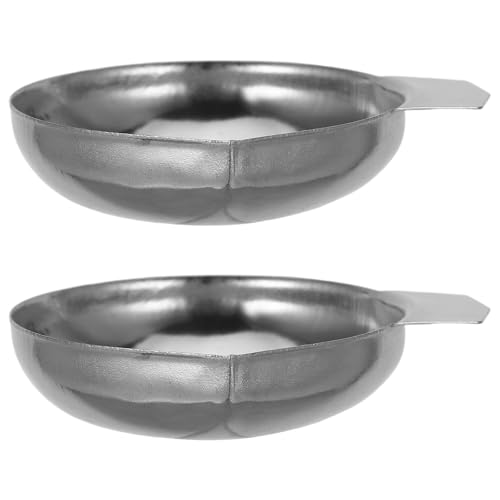 SOIMISS Bandejas de Acero Inoxidable para Balanza Electrónica Plato Digital Pequeño para Joyería y Alimentos Set de 2 Unidades Resistente y Fácil de Limpiar Accesorios para Hogar y