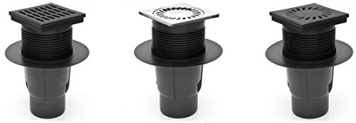 Hofablauf mit Gitterrost aus Edelstahl - Belastung bis 300 kg - NW 100-150 x 150 mm - (327-S-N)