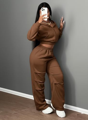 Image of Q - RIOUS Women's Baggy Mid Waisted Lounge Sweat Pants with Drawstring Athletic Flared Joggers with Pockets