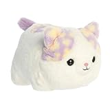Aurora® Adorable Spudsters™ Cassie Daisy Cat™ Stuffed Animal - Round Shape Makes for Comforting Cuddles - Perfect for Kids All Ages and Animal Loving Adults - Purple 10.5 Inches