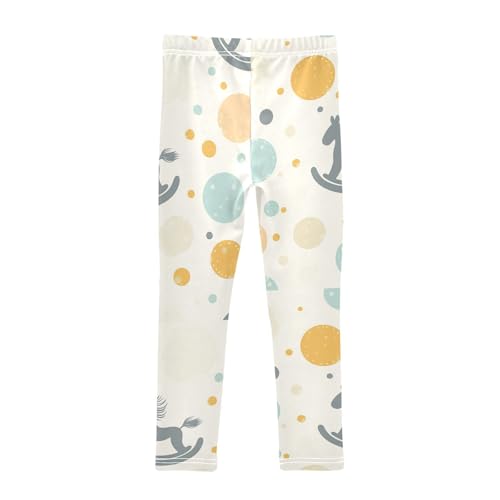 ZZKKO Girls Leggings Baby Rocking Horse Toddler Girls Clothes Leggings for Girls Toddler Girls Leggings 3-4T2