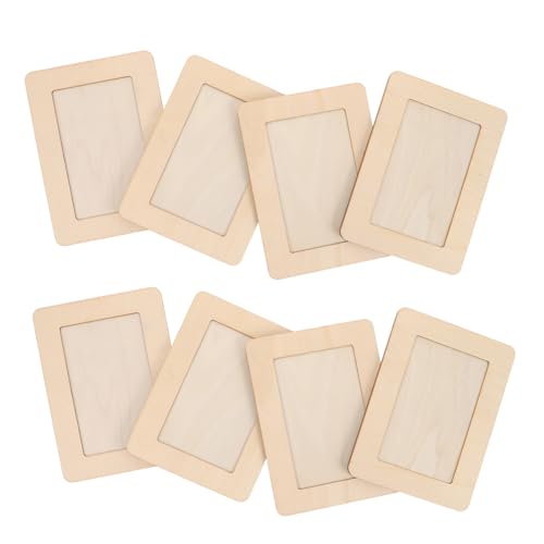 STOBOK 8個未塗装木製相框用塗装可能フォトフレーム 写真対応 立て掛け式