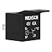 Weasch 2 Pack Car Relay, 48V 40A, 4 Pin SPST, Automotive Switches and Starters, Waterproof Relay for Boat Tractor Truck Motorcycle (2)