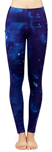 Neonysweets Womens Printed Tummy Control Yoga Workout Leggings Pocket2