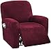 Velours Housse De Fauteuil Relax Extensible, 4 Pièces Doux Housse De Chaise Inclinable avec Poche Latérale Antidérapant Lavable Couvre pour Canapé pour Salon-Vin Rouge-Fauteuil inclinable