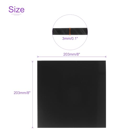 Image of DMiotech 8 x 8 x 0.1 Inch Plastic UHMW Sheets, Ultra High Molecular Weight Polyethylene, Opaque Black Polyethylene Board for Automotive, Chemical, Manufacturing, DIY Home Kitchen