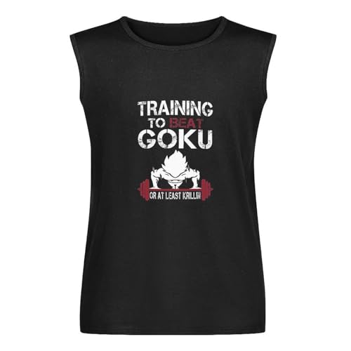 Camiseta sin mangas para hombre Training to Beat Goku Or at Least Krillin Gym Vest, Negro, L