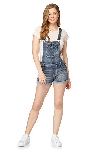 WallFlower Women's Juniors InstaVintage Loose Fit Denim Shortall in Thea, X-Large