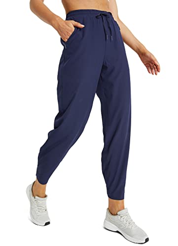 Baleaf Women's Lightweight Running Pants Athletic Joggers With Zipper Pockets Quick Dry For Workout Hiking Navy Blue Xl #TOP4