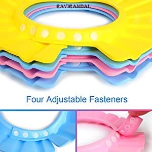 KIyan Adjustable Safe Soft Bathing Baby Shower Hair Wash Cap for Children, Baby Bath Cap Shower Protection for Eyes and Ear,Multi Color ( 1 pic) (Baby Shower Cape-Pack-1) 4