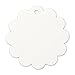 LWR Crafts 100 Hang Tags Scalloped Round with Jute Twines 100ft (2 3/8", White)