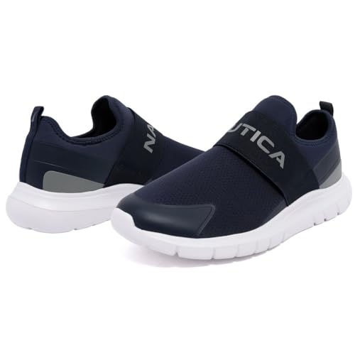 Image of Nautica Men's Slip-On Sneakers - Casual Fashion Shoes for Walking, in Medium & Wide Widths