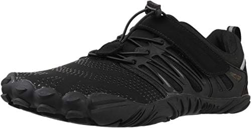 WHITIN Men's Trail Running Shoes Minimalist Barefoot 5 Five Fingers Wide Width Toe Box Gym Workout Fitness Low Zero Drop Male Parkour Road Sport Breathable Beach Black Size 13.5