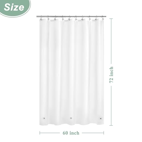 Image of Mrs Awesome Frost Shower Curtain Liner with 3 Magnets, 60x72 Frosted PEVA Shower Liner, Light Weight Plastic Shower Curtain for Bathroom, Waterproof,Frost