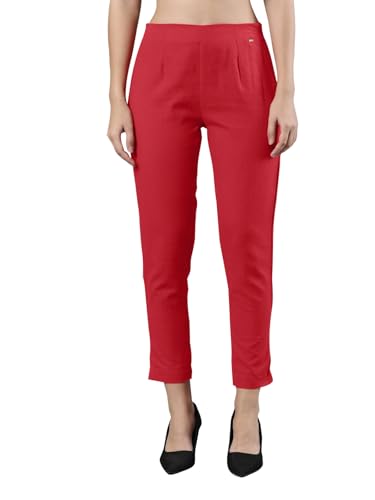 Image of Femmora Comfortable Fit Solid Straight Pant, Breathable Cotton Fabric with Side Zip Button Closure, for Women, Pack of 1