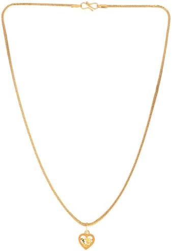 Gold Plated 22Inches Chain Necklace With Om Pendant For Women Men Long Fashion Accessories Locket Jewellery_4561 image 4