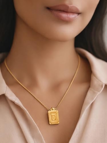 Image of Rubans Demi Fine Stainless Steel Alphabet Pendant CZ Gift for Women & Girls