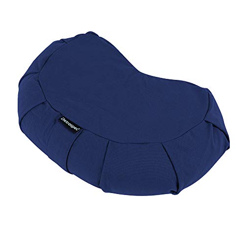 Image of Retrospec Sedona Zafu Yoga Meditation Cushion with Carry Handle and Filled with buckwheat Hulls; Midnight Blue, Crescent