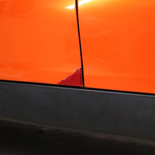 BETTERHUMZ Car Door Corner Guards Sticker Compatible with Tesla Model 3 2023-2020 Model Y 2024-2020 Carbon Fiber Door Edge Protector Exterior Accessories (Red)