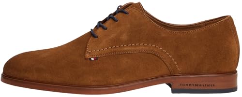 Tommy Hilfiger Zapatos Derby Hombre Dress Suede de Ante, Marrón (Coconut Grove), 43