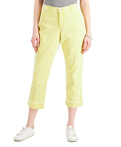 Style & Co Curvy Cuffed Capri Jeans Sunbeam Yellow 14