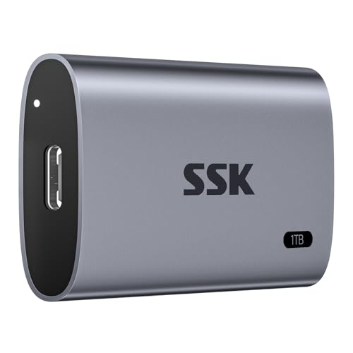 SSK Portable SSD 1TB, up to 2000MB/s External Solid State Drives, USB 3.2 Gen2X2 NVMe SSD External Hard Drive, Ultra Low Power Consumption for iPhone 15/ Macbook/Pro/OTG Phone/Laptops
