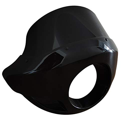 FATECIM Motorcycle 5.75â€ Headlight Fairing Cover 9â€ Standard Short Touring Sport Windshield with 35-49MM Fork Clamps Universal for Harley Suzuki Honda Yamaha Kawasaki Chopper Bobber Cafe Racer