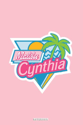 Malibu Cynthia Notebook: Wide Ruled Lined Notebook for Kids, Back to School, Journal, Diary, Note Taking, Drawing, or Writing, Marbled Cover, 6x9 inches, 120 pages