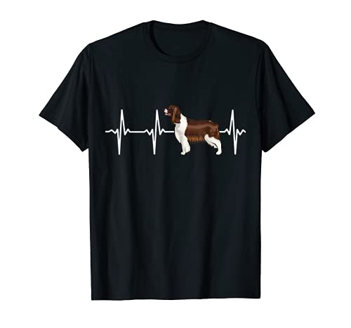 English Springer Spaniel Heartbeat Love My Dog T-Shirt, Black