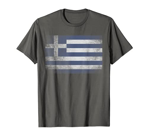 Greece Greek Flag Pride Country Home Nation Family Retro 80s T-Shirt