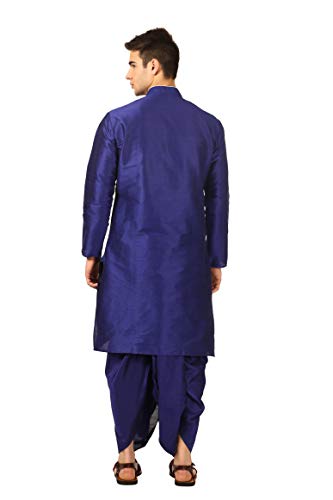 Image of Royal Kurta Men's Cotton Silk Dhoti Kurta (White)