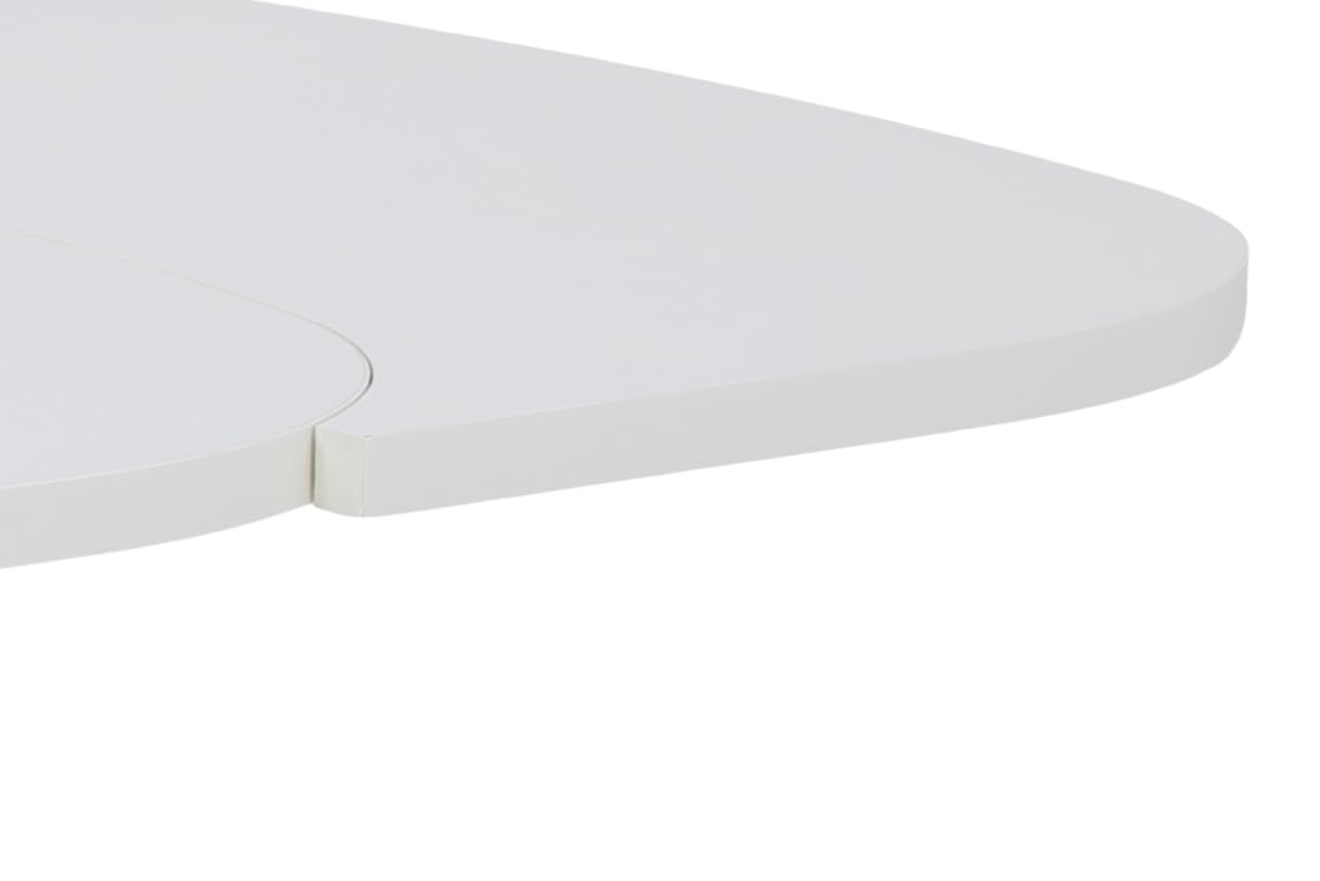 Hela Tische, Funktionscouchtisch Michael, Holzoptik melaminbeschichtet, Dekor Weiß, ausziehbar 90-142cm, höhenverstellbar mit Kurbel 52-62cm