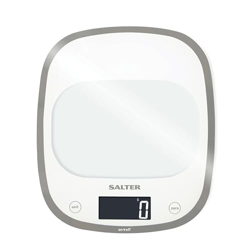 Salter 1050 WHDR Digital Kitchen Scale - 5kg Baking/Cooking Food Scales, Measure Liquids/Fluids, Add & Weigh, Easy Read Electronic Backlit Display, 15 Year Guarantee, Batteries Included, Curve Design