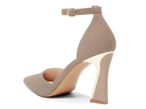 Image of Womens Pumps Point Closed Toe High Heels Ankle Strap Heeled Sandals | Adjustable Buckle Strap, Wedding, Party, Comfortable, Dress Shoes, Business Casual
