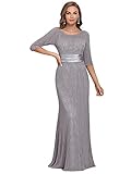 Ever-Pretty Womens Elegant Maxi Lace Ball Gowns for School Event 12 US Grey