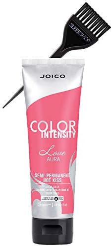 COLOR INTENSITY Semi-Permanent Creme Hair Color (w/Sleek Applicator Tint-Brush) Cream Haircolor Dye, NO DEVELOPER REQUIRED! (Hot Kiss - Love Aura by Larisa)
