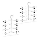 Rutschfest: Silberner Metallbügel mit schwarzem PVC - Gummierte Clips gegen Verrutschen und Abdrücke