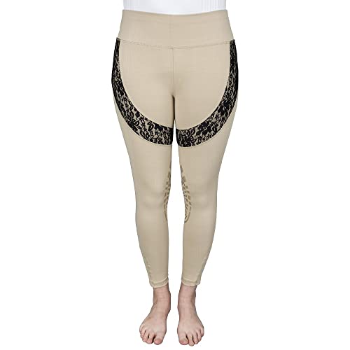 Equine Couture Spicy Girl Chili Tights- Safari w/Black- Small2