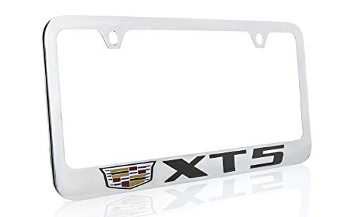 Cadillac Xt5 Brass License Plate Frame With Chrome Finish (2 Hole) #TOP18