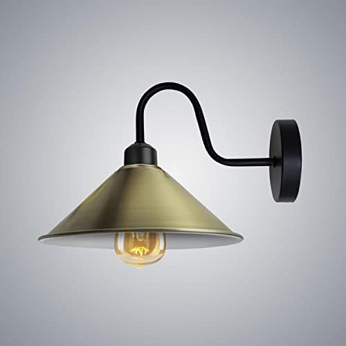 LEDSone Green Brass Swan Neck Vintage Industrial E27 Sconce wall Lamp — image 1