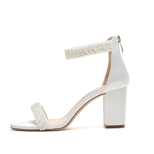 Block Heel Wedding Sandals Pearl Heels Open Toe Wedding Shoes for Bride Bridal Shoes3