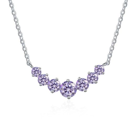Collier moissanite femme avec pendentif diamant de laboratoire coupe ronde 2.8 carats