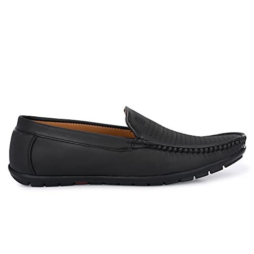 Image of Stylelure Men Synthetic Leather Perforations Suede Loafers